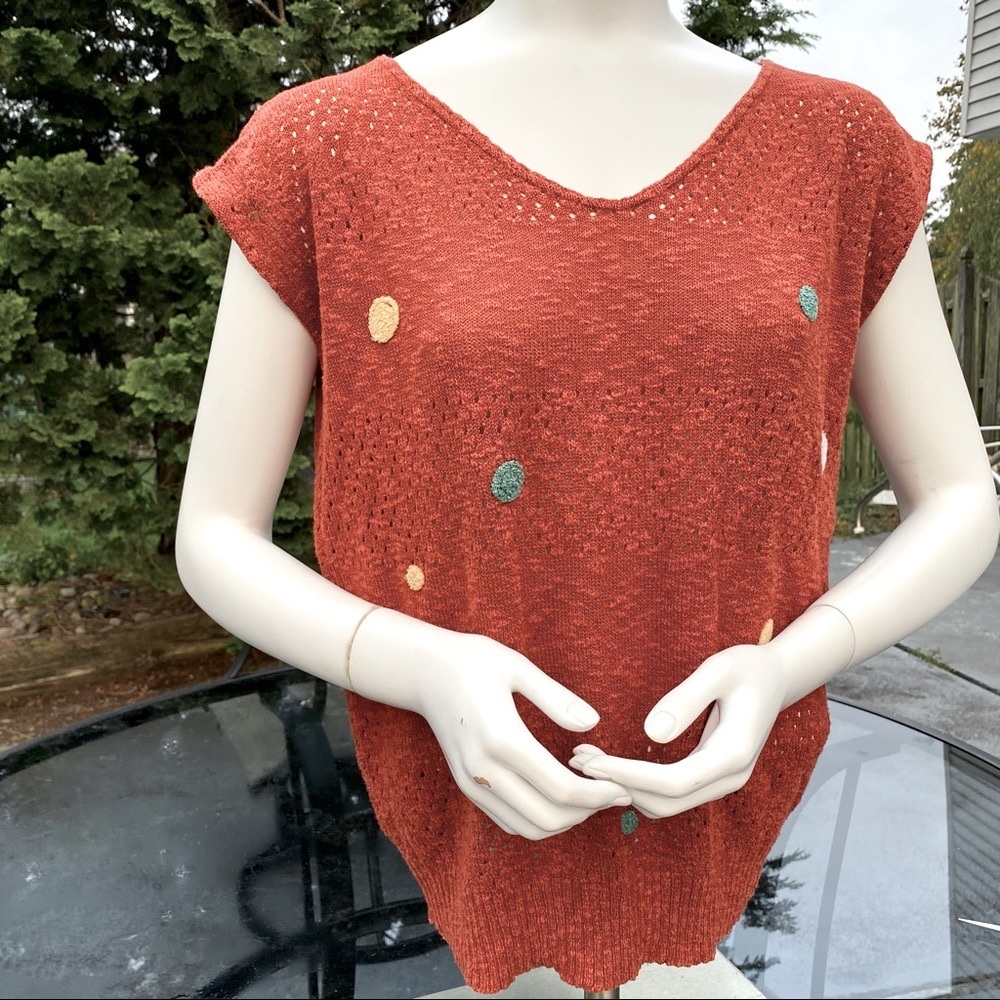 VINTAGE Ted Lapidus Paris Women's Sleeveless Knit Pullover Top Made in Italy M/L